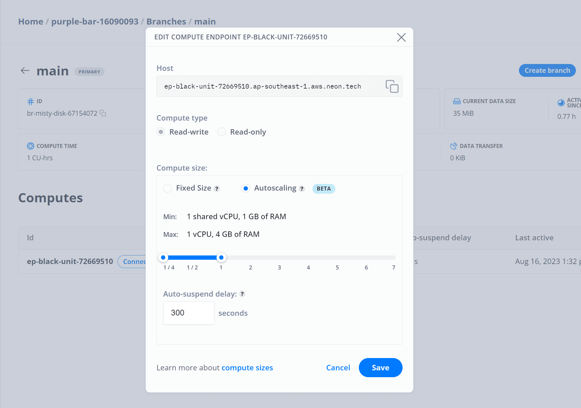 Connection warmup Auto-suspend and Autoscaling configuration